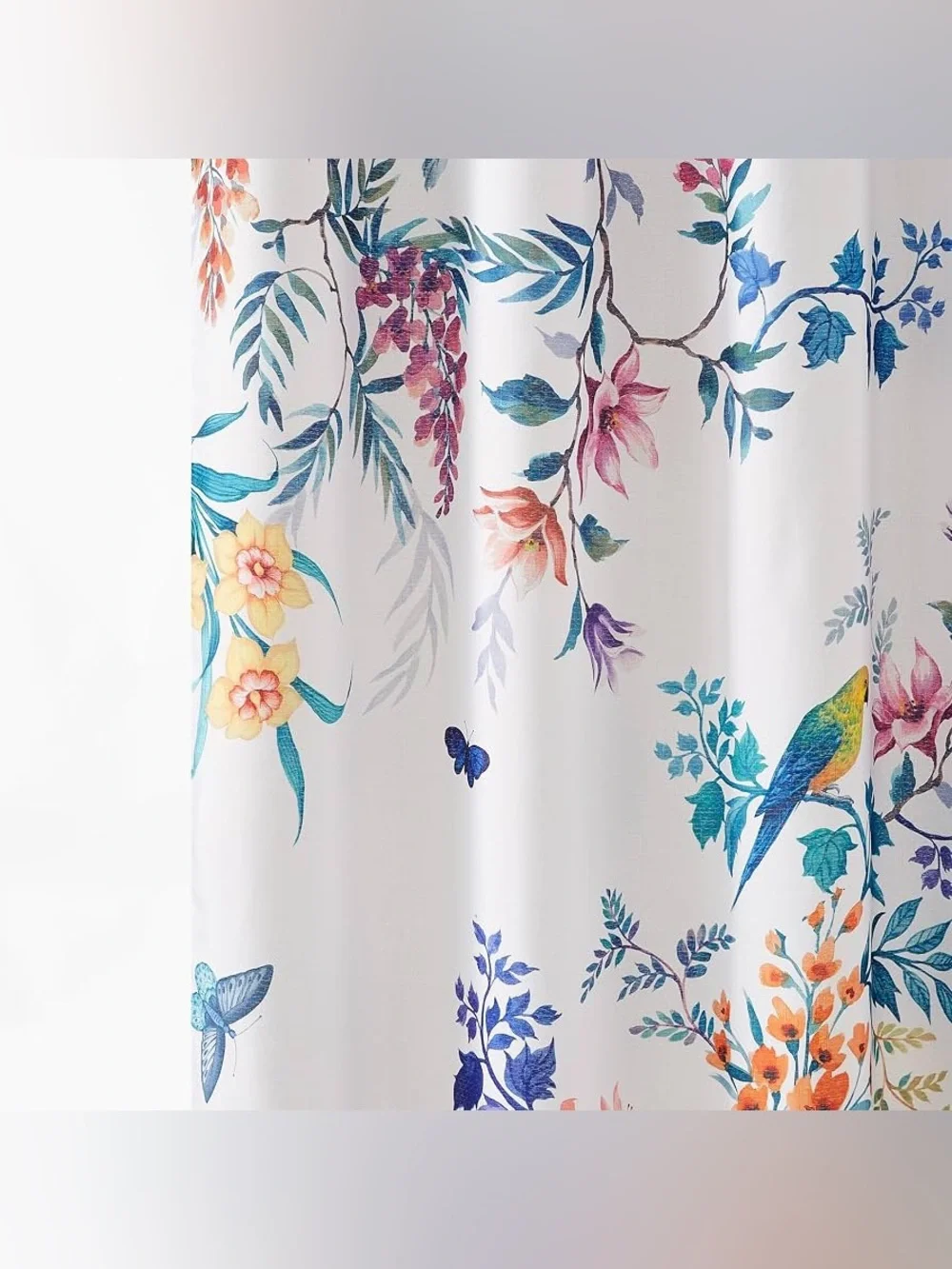Lush Decor Fantasia Shower Curtain 72 x72 Teal & Blue Floral tropical bird